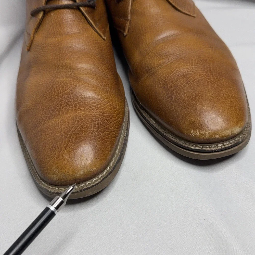 Carlo Morandi Brown Leather Chukka Boots Mens 11 Lace Up Casual Dress Shoes